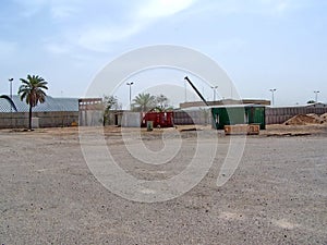 Lot on a military camp in Iraq