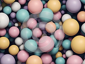 A lot of multicolores balls in a close up view photo