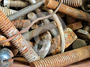 A lot of old rustic screws. Useful for backgrounds