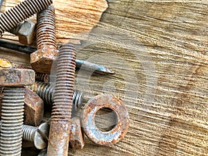 A lot of old rustic screws. Useful for backgrounds