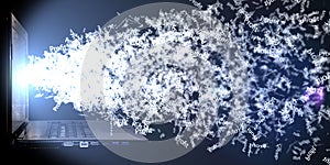 A lot of profit. Flying word Profit from the computer