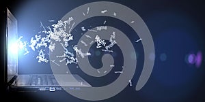 A lot of profit. Flying word Profit from the computer