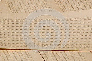 Background from computer punched cards