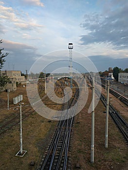 A lot of railways on the station at city