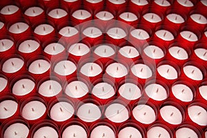 A lot of red thick candles background