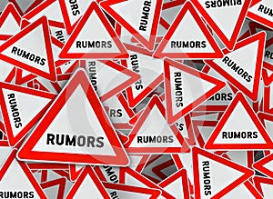 A lot of rumors triangle road sign