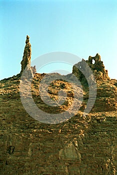 Lot`s wife frozen in stone, Dead Sea, Jordan