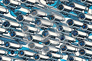 A lot of security cameras