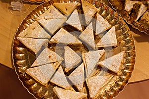 A lot of triangle of pies