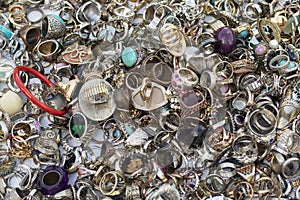 Lot of vintage rings and jewelry.