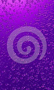 A lot of water droplets On metal or metalic surfaces in pink and purple shades for mobile background or wallpaper. 3D Rendering