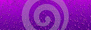 A lot of water droplets On metal or metallic surfaces in purple and dark purple shades for mobile smartphone background or