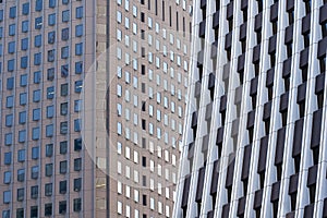 A lot of windows in modern skyscrapers