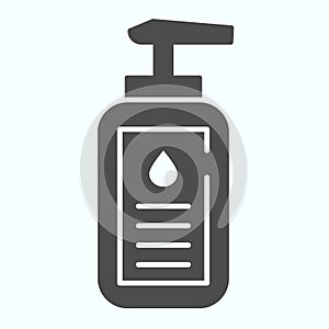 Lotion solid icon. Cosmetic lotion vector illustration isolated on white. Bottle of liquid cosmetics glyph style design