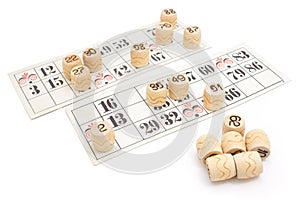 Loto game(Bingo) cardboards isolated photo