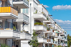 Lots of balconies of modern apartment houses