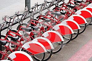 Lots of bikes to rent.