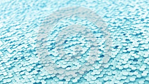 Lots of blue hexagons 3D render