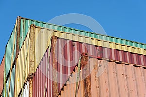 Lots of Colorful Cargo Containers. Industrial Background