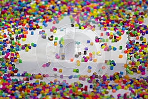 Lots of colorful fusible plastic beads for arts work