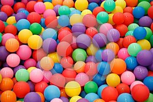 Lots of colorful plastic balls for kids to play