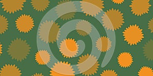 Lots of Colorful Randomly Placed, and Sized Orange Flowers Pattern - Vintage Style Texture, Background