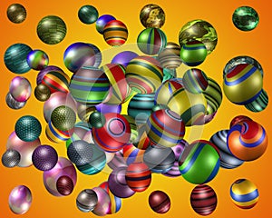 3D colourful spheres