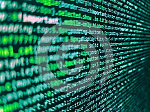 Lots of digits on the computer screen. Php language and coding function developer. Abstract information digital technology modern