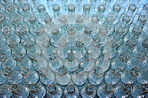 Empty bottles at bottling plant