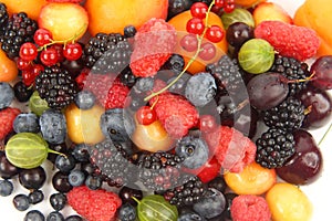 Lots of fresh different berries