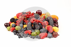 Lots of fresh different berries
