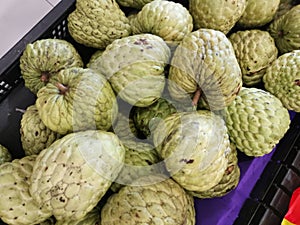 lots of fresh thai annona hydrid fruits.