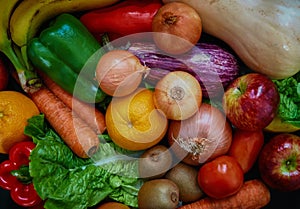 Lots of fruits and vegetables photo