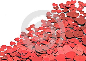 Lots of hearts on white