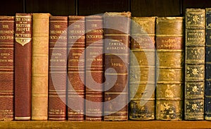 Lots of old books in a library