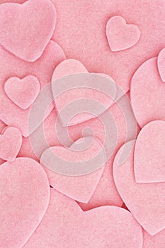 Lots of pink felt hearts love background