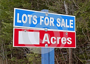 Lots For Sale Sign