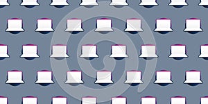 Lots of Simple Minimalist Laptops - Seamless Pattern on Dark Gray Background, Design, Texture for IT, Web and Technology