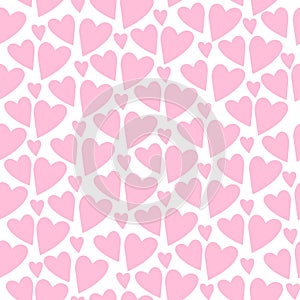 Seamless pattern with three sizes hearts. photo