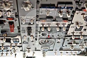 Lots of switches - modern jet airliner cockpit