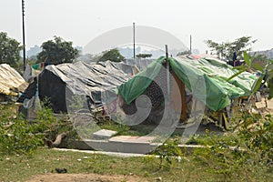 Lots of tents in slums