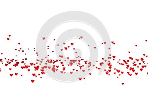 Lots of Tiny Red Hearts in Down with a Defocus Effect