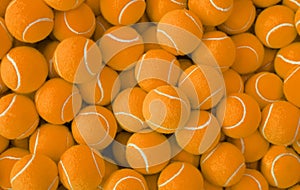 Lots of vibrant tennis balls