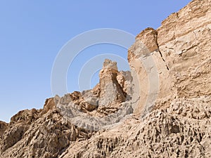 Lots wife - Eshet Lot is a  rock salt column on Mount Sodom - Sdom - on coast of Dead Sea in Israel. Reminiscent of shape of a