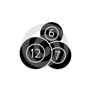 Lottery balls black glyph icon