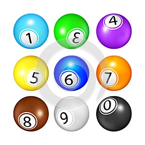 Lottery Balls Gambling Game Accessories Set Vector