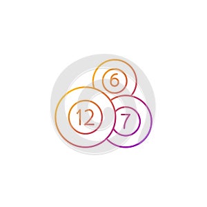 Lottery balls gradient linear vector icon