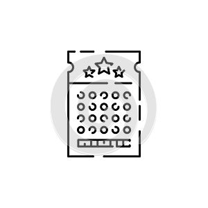 Lottery bingo cage line icon concept. Lottery bingo cage flat vector symbol, sign, outline illustration