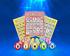 Lottery bingo game, balls with numbers and