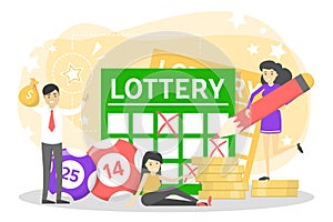 Lottery concept. Gamble and bingo. Play game
